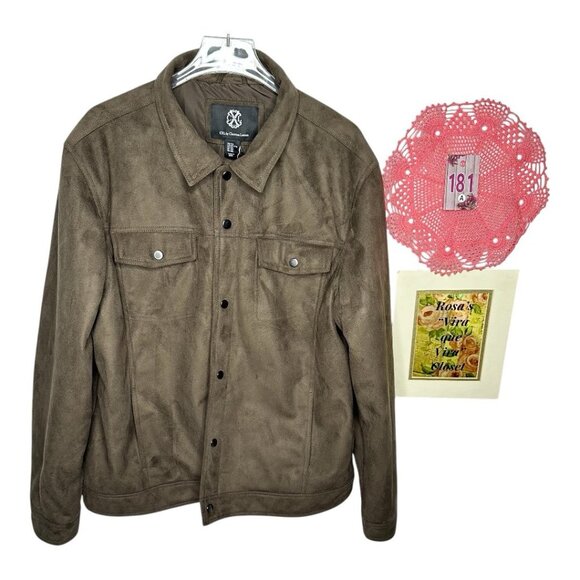 NWT CXL by Christian Lacroix Faux Suede Four Pocket Trucker Jacket XXL